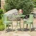 Rodriguez Outdoor 3 Piece Iron Bistro Set Matte Green