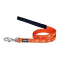 Red Dingo L6-BZ-OR-LG Dog Lead Design Breezy Love Orange- Large