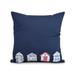 Simply Daisy 18 x 18 Beach Huts Geometric Print Outdoor Pillow Navy