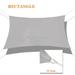 Sunshades Depot 11 x 23 Sun Shade Sail Rectangle Permeable Canopy Light Gray / Light Grey Custom Size Available Commercial Standard