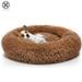 Luxtrada Original Cat and Dog Bed Luxury Shag Fur Donut Cuddler Round Donut Dog Beds Indoor Pillow Cuddler for Medium Small Dogs (L Brown)