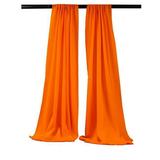 LA Linen BDpop96x58-Pk2-OrangeP48 Polyester Poplin Backdrop Drape Orange - 96 x 58 in. - Pack of 2