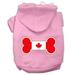 Mirage Pet Products Bone Shaped Canadian Flag Screen Print Pet Hoodies Light Pink Size S