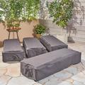 Blaine Outdoor Chaise Lounge Cover Set of 4 Gray