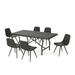 GDF Studio Islamorada Outdoor Wicker 7 Piece Dining Set Multibrown and Dark Brown