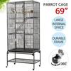 Easyfashion 69 H Extra Large Rolling Bird Cage with Detachable Stand Black