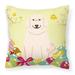 Caroline s Treasures BB6083PW1818 Easter Eggs Great Pyrenese Fabric Decorative Pillow 18H x18W multicolor