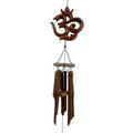 Cohasset Gifts & Garden Carved OM Symbol Bamboo Wind Chime