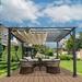 Paragon Outdoor 11 x 11 Florence Aluminum Pergola in Grey Finish with Adjustable Sand Canopy