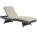 Hawthorne Collections Adjustable Patio Chaise Lounge in Beige