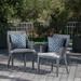 Hillsdale Outdoor Wicker Dining Chairs with Cushions Set of 2 Grey