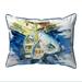 Betsy Drake SN226 11 x 14 in. Three Row Boats Small Indoor & Outdoor Pillow