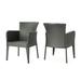 GDF Studio Welmas Outdoor Wicker Dining Chairs Set of 2 Gray