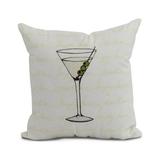 Simply Daisy 20 x 20 Martini Glass Text Fade Geometric Print Outdoor Pillow Light Green