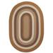 Colonial Mills 2 x 4 Brown and Beige Hand Braided Reversible Oval Area Rug