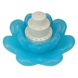 Swimline Floating Blue Blossom Flower Triple Tier Water Fountain for Swimming Pools 11 - White/Blue