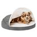 FurHaven Pet Products Faux Sheepskin Orthopedic Snuggery Burrow Pet Bed for Dogs & Cats - Gray 35 Base