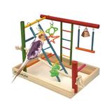 Penn-Plax Bird Life Wood Playpen â€“ Perfect for Cockatiels and Conures - Large Multicolor