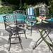 Alberta Outdoor Cast Aluminum Barstools Set of 4 Bronze