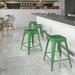 Emma + Oliver Commercial Grade 24 H Backless Green Metal Indoor-Outdoor Counter Height Stool