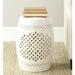 Safavieh Quatrefoil Ceramic Indoor/Outdoor Garden Patio Stool Cream