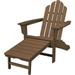 Hanover All-Weather Contoured Adirondack Chair with Hideaway Ottoman- Teak