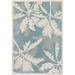 Couristan Monaco Coastal Flora Indoor / Outdoor Area Rug Ivory-Turquoise Blue 3 9 x 5 5