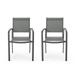 Noble House Cape Coral Outdoor Aluminum Dining Chair in Gunmetal Gray (Set of 2)