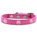 Mirage Pet Products 631-19 BPK16 Bright Pink Rose Widget Dog Collar Bright Pink - Size 16