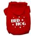 Mirage Pet Bed Hog Screen Printed Pet Hoodies Red Size Lg