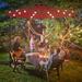 Gymax 10Ft Patio Solar LED Outdoor Offset Hanging Umbrella w/ 24 Lights Burgundy