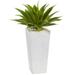 Nearly Natural 25 Artificial Agave Plant in White Planter