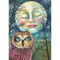 Toland Home Garden Moonlit Owl Winter Fall Garden Flag Double Sided 28x40 Inch