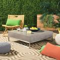 Safavieh Eartha Outdoor Concrete Square Coffee Table - Dark Grey