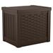 Suncast 22 Gallon Outdoor Patio Small Deck Box Resin Wicker with Storage Seat Java 17 in D x 19.5 in H x 22 in W 11.25 lb