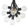 25 Foot G50 Outdoor Patio String Lights with 25 Clear Globe Bulbs â€“ Indoor Outdoor String Lights â€“ Market Bistro CafÃ© Hanging String Lights â€“ C9/E17 Base - Black Wire