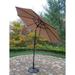 Oakland Living Corporation Brown Black Iron and Polyester 9-foot Crank and Tilt Umbrella