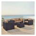 Crosley Furniture Biscayne 5 Piece Metal Patio Sofa Set in Brown/Mocha