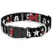 Disney Pet Collar Dog Collar Plastic Buckle Classic Mickey Mouse 1928 Collage Black White Red 15 to 24 Inches 1.0 Inch Wide