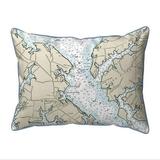 Betsy Drake 16 x 20 in. Chesapeake Bay - Miles River - MD Nautical Map Large Corded Indoor & Outdoor Pillow