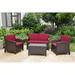 International Caravan Barcelona 4 Piece Patio Sofa Set in Chocolate