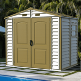 DuraMax 8ft x 5.5ft Storeall Vinyl Shed with Foundation Kit and window