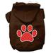 Mirage Pet Products Red Swiss Dot Paw Screen Print Pet Hoodies Brown Size Lg