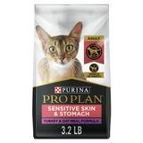 Purina Pro Plan With Probiotics Sensitive Skin & Stomach Natural Dry Cat Food Turkey & Oat Meal Formula 3.2 lb. Bag