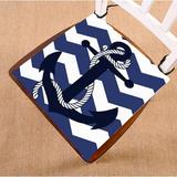 GCKG Chevron Chair Cushion Amazing Chevron Anchor With Navy Blue Chevron Chair Pad Seat Cushion Chair Cushion Floor Cushion with Breathable Memory Inner Cushion and Ties Two Sides Printing 20x20 inch