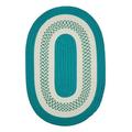 Colonial Mills 2 x 7 Teal Green and White Braided Oval Area Throw Rug Runner
