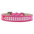 Mirage Pet Products614-03 PK-14 Two Row Pearl Dog Collar Pink Ice Cream - Size 14