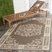 Safavieh Courtyard Cynthia Floral Indoor/Outdoor Indoor/Outdoor Area Rug 5 3 x 7 7 Chocolate/Natural