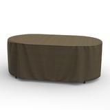 Budge Large Black and Tan Patio Oval Table Cover StormBlockâ„¢ Hillside