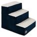 Majestic Pet Villa Pet Stairs 3 Steps Navy Machine Washable Removable Cover 18 x 16 x 15